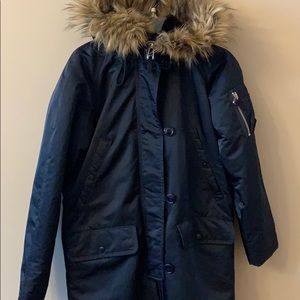 GAP faux fur trim Snorkel Parka NWT